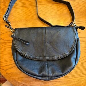 Classic Black Crossbody Bag - Minimalist Women's Shoulder Purse